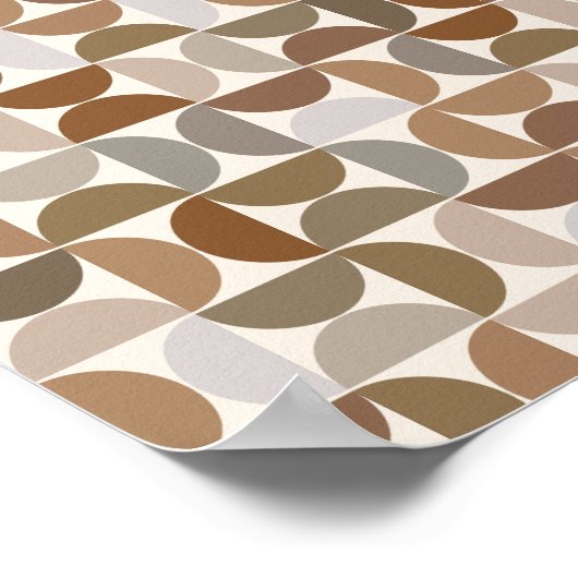 Midden eeuw Moderne Patroon Aarde Tonen Terracotta Poster (Hoek)