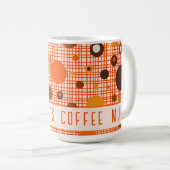 Midden eeuw moderne retro atomisch gepersonaliseer koffiemok (Voorkant rechts)