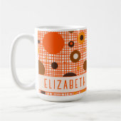 Midden eeuw moderne retro atomisch gepersonaliseer koffiemok (Links)