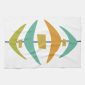 Midden eeuw moderne retro boemerang theedoek (Horizontaal)