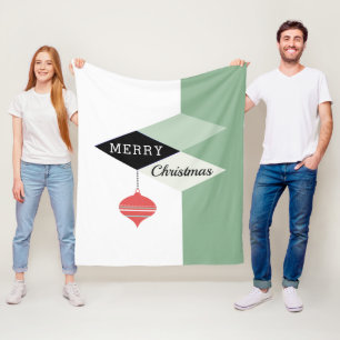 Midden-eeuw moderne retro chique kerst fleece deken