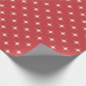 Midden eeuw Moderne Retro Donkerrode Atoomsterren Cadeaupapier (Hoek)