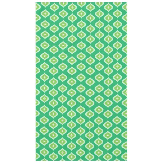 Midden eeuw moderne retro groen geometrisch tafelkleed (Voorkant)