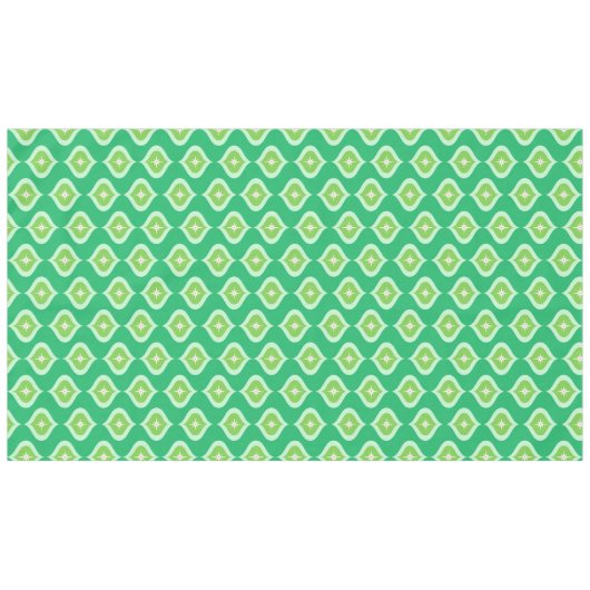 Midden eeuw moderne retro groen geometrisch tafelkleed (Voorkant (Horizontaal))