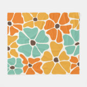 Midden eeuw Moderne Retro Mod Bloemen Fleece Deken (Voorkant (Horizontaal))