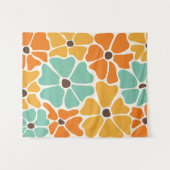 Midden eeuw Moderne Retro Mod Bloemen Wandkleed (Voorkant (horizontaal))