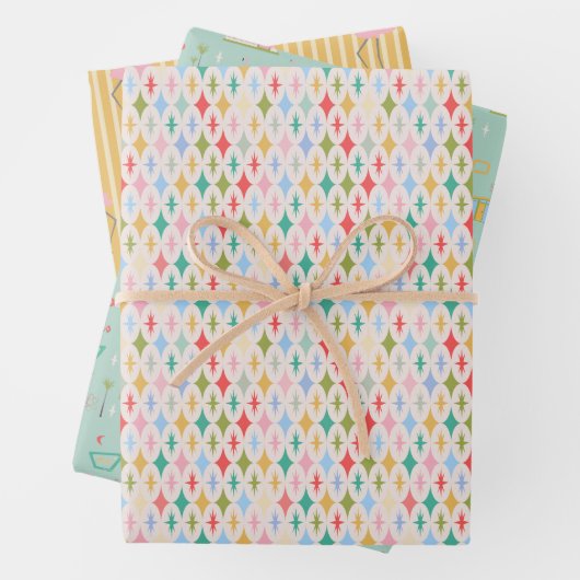 Midden eeuw Moderne Retro Palm Springs Inpakpapier Vel (In situ)