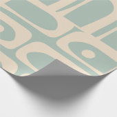 Midden eeuw Moderne Retro Piquet Licht Celadon Bla Cadeaupapier (Hoek)