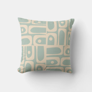 Midden eeuw Moderne Retro Piquet Licht Celadon Bla Kussen