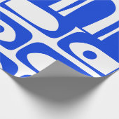 Midden eeuw Moderne Retro Piquet Royal Blue Patroo Cadeaupapier (Hoek)