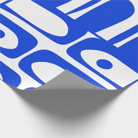 Midden eeuw Moderne Retro Piquet Royal Blue Patroo Cadeaupapier (Hoek)