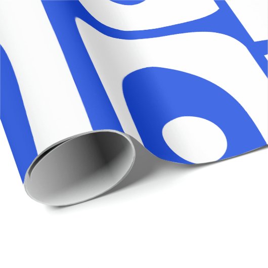 Midden eeuw Moderne Retro Piquet Royal Blue Patroo Cadeaupapier (Rol Hoek)