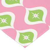 Midden eeuw moderne retro roze geometrisch lange tafelloper (Hoek)