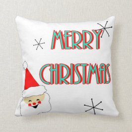 midden - eeuw moderne santa claus merry kerst kussen