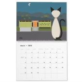 Midden eeuw moderne Siamese katten Kalender (Mar 2026)