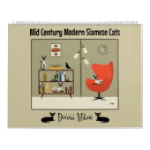 Midden eeuw moderne Siamese katten Kalender (Hoes)