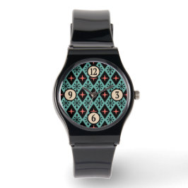 Midden-eeuw moderne Starburst patroon Horloge