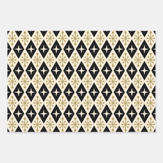 Midden-eeuw moderne Starburst patroon Inpakpapier Vel (Voorkant 2)