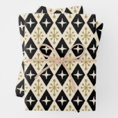 Midden-eeuw moderne Starburst patroon Inpakpapier Vel (In situ)