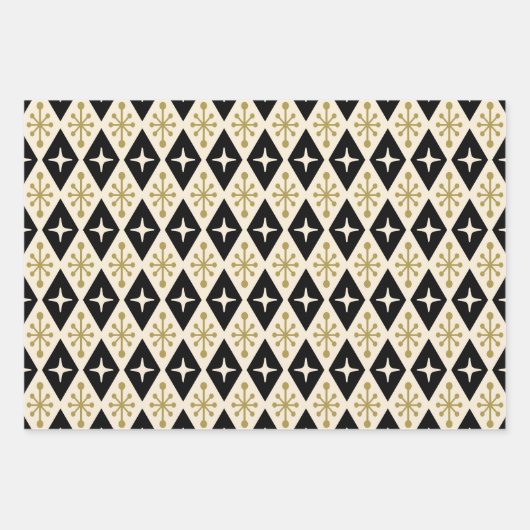 Midden-eeuw moderne Starburst patroon Inpakpapier Vel (Voorkant)