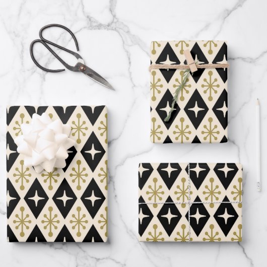 Midden-eeuw moderne Starburst patroon Inpakpapier Vel (Voorkant)