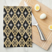 Midden-eeuw moderne Starburst patroon Theedoek (Quarter Fold)