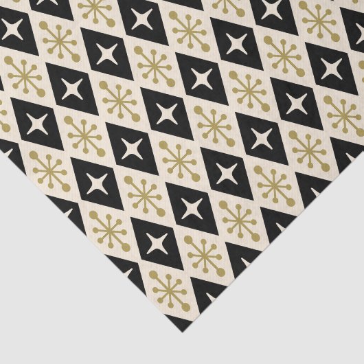 Midden-eeuw moderne Starburst patroon Tissuepapier (Detail)