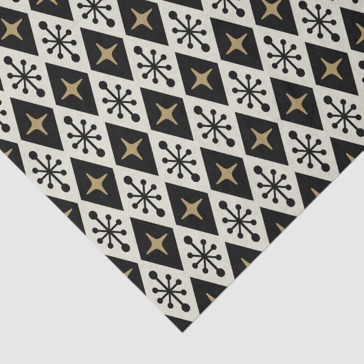 Midden-eeuw moderne Starburst patroon Tissuepapier (Detail)