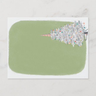 Midden eeuw Moderne Tinsel Kerstboom Briefkaart