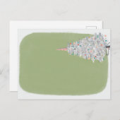 Midden eeuw Moderne Tinsel Kerstboom Briefkaart (Voorkant / Achterkant)