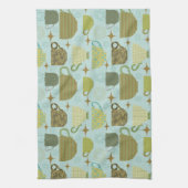 Midden eeuw moderne turquoise theekopje theedoek (Verticaal)