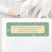 Midden eeuw moderne twinkelende atoomsterren retro etiket (Insitu)