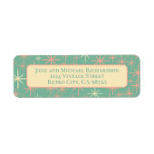 Midden eeuw moderne twinkelende atoomsterren retro etiket (Voorkant)