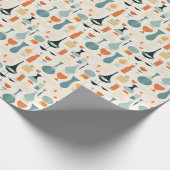 Midden eeuw moderne vaas vorm cadeaupapier (Hoek)