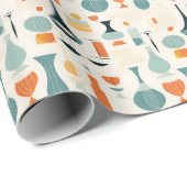 Midden eeuw moderne vaas vorm cadeaupapier (Rol Hoek)