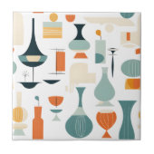 Midden eeuw moderne vaas vorm op wit tegeltje (Voorkant)