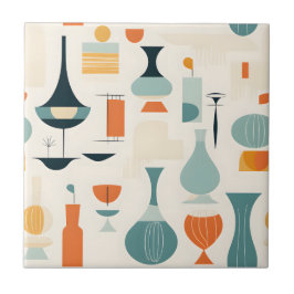 Midden eeuw moderne vaas vorm tegeltje