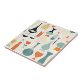 Midden eeuw moderne vaas vorm tegeltje (Zijkant)