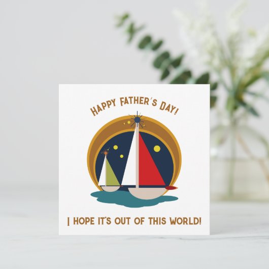 Midden eeuw Moderne Vaderdag Retro Zeilboten (Staand voorkant)