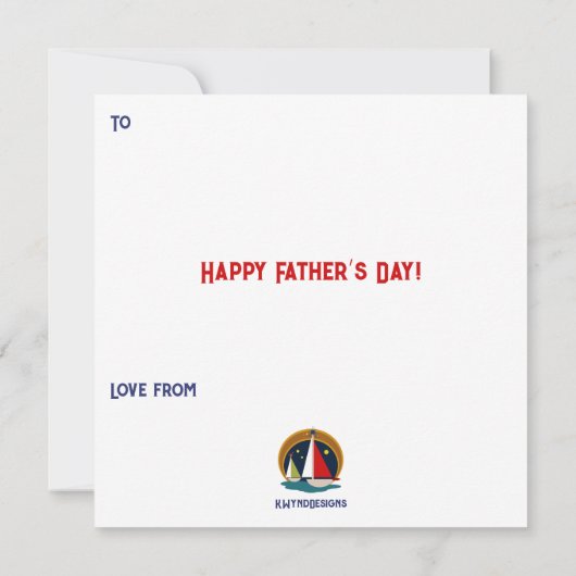 Midden eeuw Moderne Vaderdag Retro Zeilboten (Achterkant)