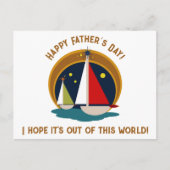 Midden eeuw Moderne Vaderdag Retro Zeilboten Briefkaart (Voorkant)