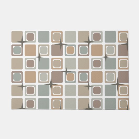 Midden eeuw moderne vierkanten aarde tonen deurmat (Voorkant)