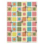 Midden eeuw moderne vierkanten kleurrijk tafelkleed (Voorkant)