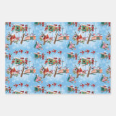 Midden-eeuw moderne vogelhuisjes Kerstmis Inpakpapier Vel (Voorkant)