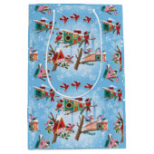 Midden-eeuw moderne vogelhuisjes Kerstmis Medium Cadeauzakje (Voorkant)