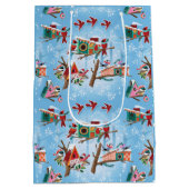 Midden-eeuw moderne vogelhuisjes Kerstmis Medium Cadeauzakje (Achterkant)