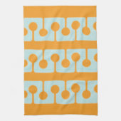 Midden eeuw moderne vormen in Sync Oranje, Aqua Theedoek (Verticaal)