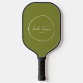 Midden-eeuw moderne wilg groen | Scriptnaam Pickleball Paddle (Voorkant)