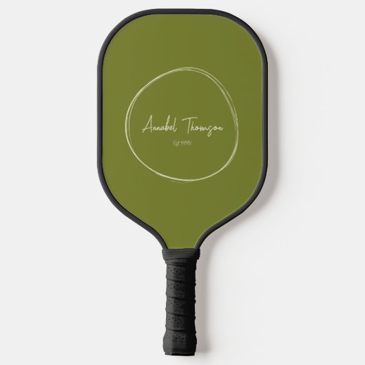 Midden-eeuw moderne wilg groen | Scriptnaam Pickleball Paddle (Achterkant)