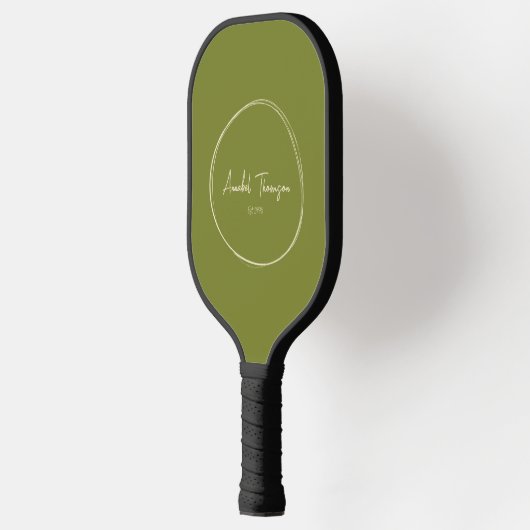 Midden-eeuw moderne wilg groen | Scriptnaam Pickleball Paddle (Links)
